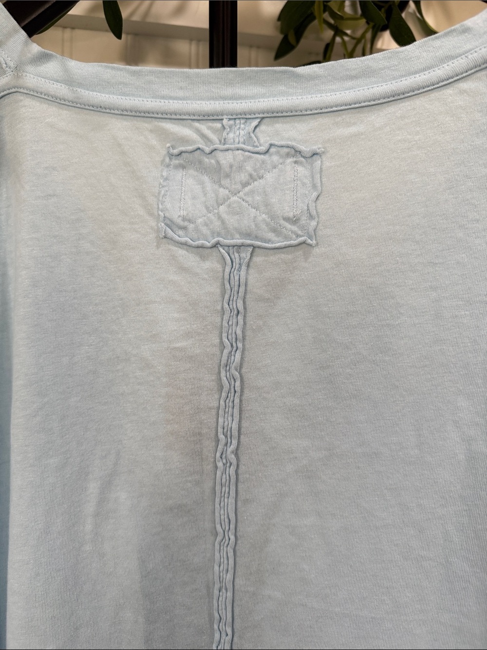 NWT! #798 WE THE FREE Pale Blue V-Neck Short Sleeve Oversized Tee - Picture 7 of 8